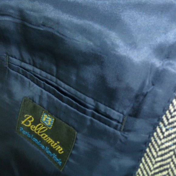 Bellamin Malibu black herringbone tweed cashmere 42 Vintage - Picture 9 of 9